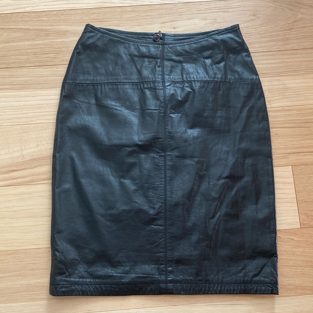 Black Leather Pencil Skirt
